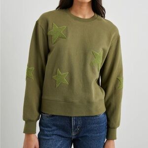 RAILS Sonia Olive Green Star Sweatshirt size small